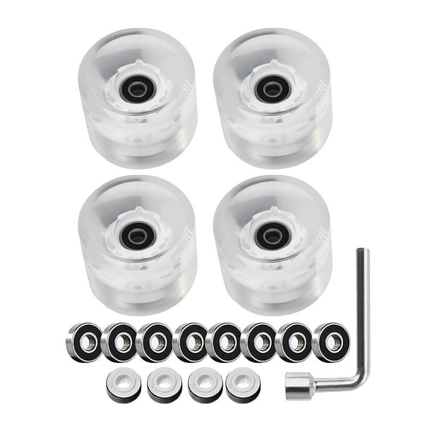 Ruedas para patines de 32 x 58 mm, fáciles de instalar, duraderas y se iluminan para patinar. rosa azul verde