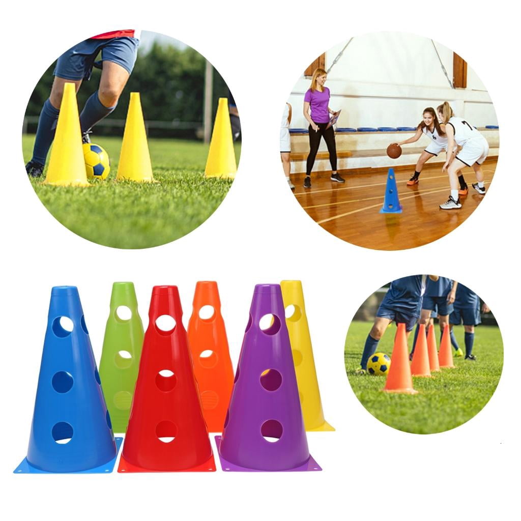 Yihuala 12/18Pcs Agility Cone Football Training Maker Bucket Field Skating Marker Soccer Training Marker Obstacle Cone