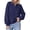 Navy Blue, variant on PRETTYGARDEN Women's Quarter Zip Pullover Oversized Sweaters Collared Neck, Long Balloon Sleeve, Jumper Tops, Soft Cozy Knit, Ribbed Hem, Loose Fit, Fall Outfits, Winter Fashion Clothing