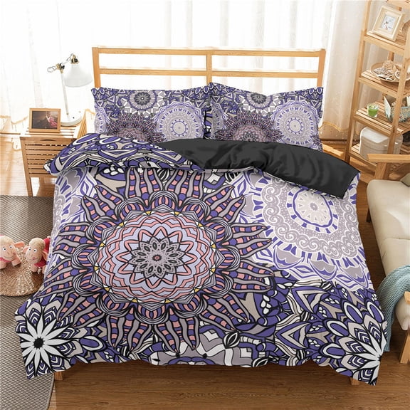 YJHDM Mandala Bedding Set 3D Bohemian Down Duvet Cover Pillow Case 2/3pcs for King and Queen Bedding