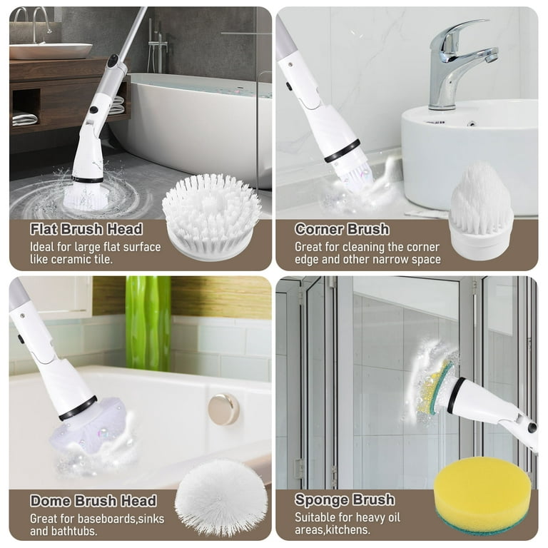 Electric Spin Scrubber, Airpher 10 in 1 Cordless Cleaning Brush