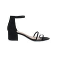 thumbnail image 2 of SUGAR Womens Black Adjustable Strap Noelle Low Open Toe Block Heel Buckle Dress Sandals 7 M, 2 of 3