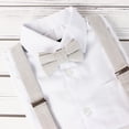 thumbnail image 2 of Spring Notion Boys' Linen Blend Suspenders and Bow Tie Set for Kids Toddlers Infants Ringbearers Rustic, 2 of 4