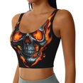thumbnail image 2 of Pofeuu Flame Metal Skull Print Sports Bra for Women Sexy Vest Yoga Running Gym Fitness Crop Bras Tops-Medium, 2 of 8