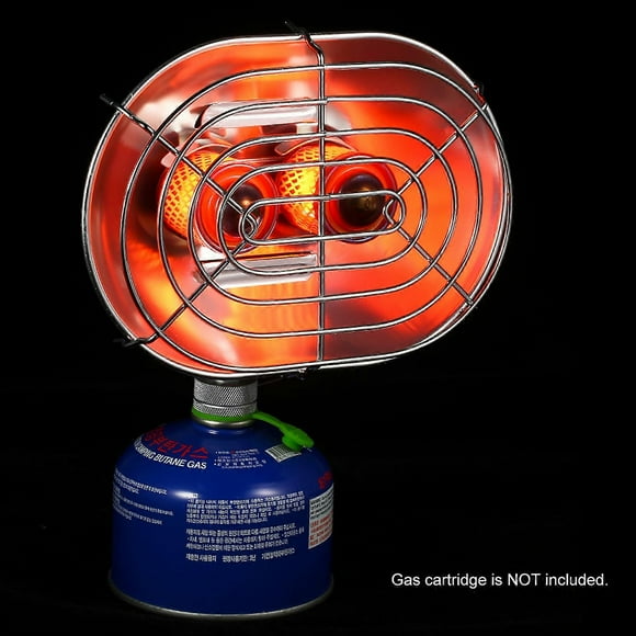 Double Head Outdoor Heater Portable Infrared Ray Camping Heating Stove Warmer Heating Gas Stove with Foldable Canister Stand