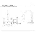 thumbnail image 3 of Kingston Brass KS8798ZX Millennium Centerset Kitchen Faucet, Brushed Nickel, 3 of 3