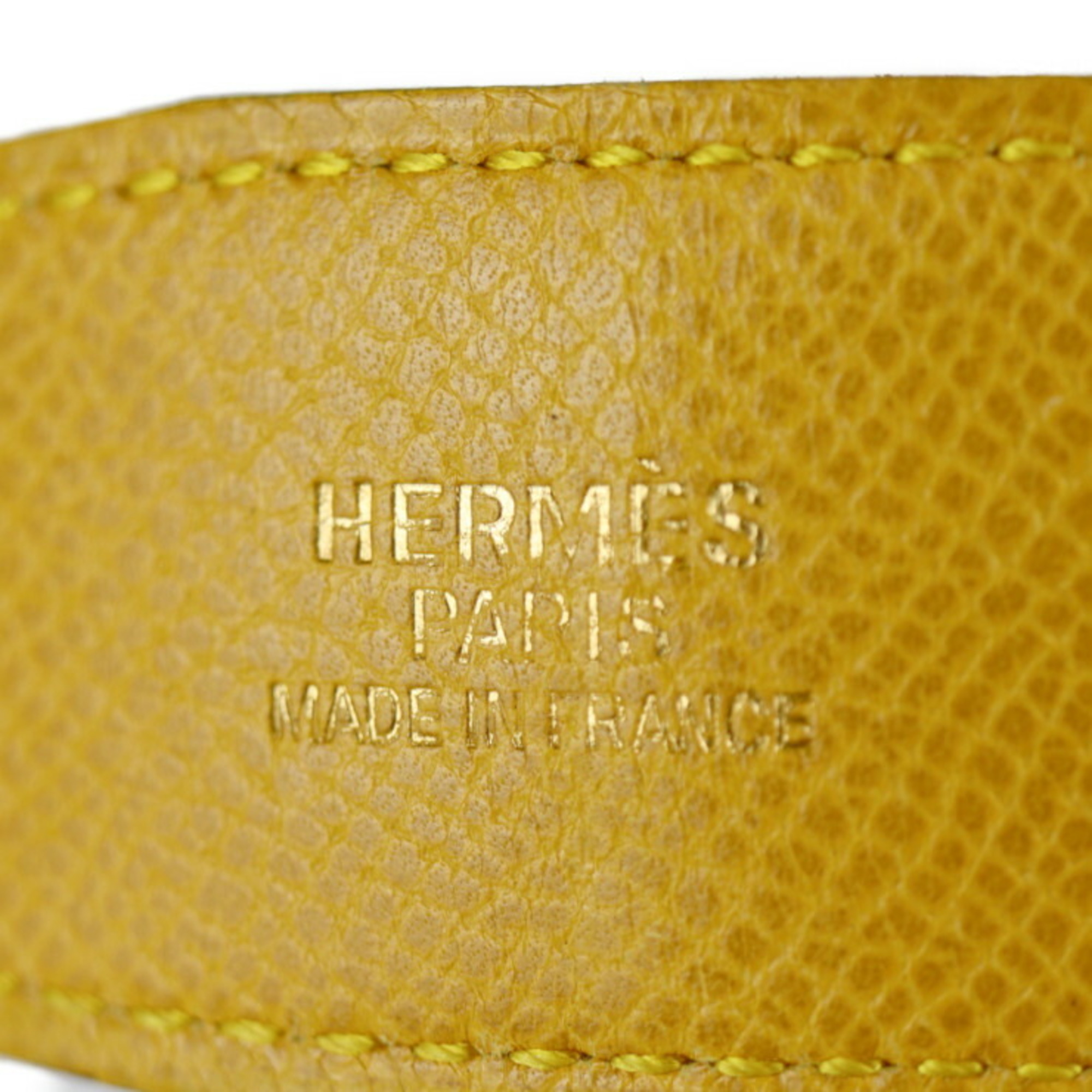 Hermes 32mm Black Box/Gold Epsom Leather Belt Size 65