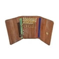 thumbnail image 3 of New Waterproof Eel Skin Leather Key Case Holder Credit Card Wallet (Brown), 3 of 6
