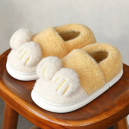 

QWZNDZGR Cute Animal Slipper For Women Fashion Kawaii Fluffy Winter Warm Slipper Couples Cartoon Milk Cow House Slides Furry Funny Shoes