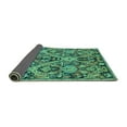 thumbnail image 2 of Ahgly Company Indoor Square Abstract Turquoise Blue Modern Area Rugs, 6' Square, 2 of 4