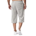 thumbnail image 4 of Glisme Trouser For Mens Mid Waist Spring And Summer Sweatpants Jogging Loose Beach Capri Pants Retro Clothes 3Xl Grey, 4 of 5
