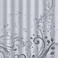 thumbnail image 5 of Orinice  Grey Shower Curtain, Ornament Border with Swirls Dots in Rococo Style Renaissance Details, Cloth Fabric Bathroom Decor Set with Hooks,  White, 5 of 7