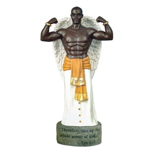 Black Art Armor Truth Angel Polyresin Heavenly Figurine Male 16726.