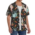thumbnail image 2 of Kdxio Men's Hawaiian Shirt for Men Short Sleeve Shirt Rabbit Is Eating Carrots Summer Casual Holiday Beach Button Down T-Shirts, 2 of 7