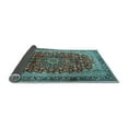 thumbnail image 2 of Ahgly Company Indoor Square Medallion Light Blue Traditional Area Rugs, 8' Square, 2 of 4