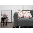 thumbnail image 3 of Ambesonne Vintage Throw Pillow Cover 2 Pack, Poppy Butterfly Romance, 18", Coconut and Red, 3 of 5