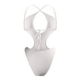 thumbnail image 4 of QLEICOM Womens Swimsuits Tummy Control Plus Size Swimsuit Coverup Summer Fashion Solid Hollow Tank Top One-Piece Bikini Swimsuit Swimwear White M, 4 of 4