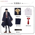 thumbnail image 1 of Disfraz de Cosplay de Mashle para niños, uniforme de la Academia de magia, peluca azul, capa, capa, Rayne, Lemon, Easton, 1 of 5