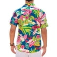 thumbnail image 4 of sogami Short Sleeve Hawaiian Tops Aloha Camp Collar Shirts for Men Leaf Pattern, 4 of 7