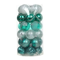 30PC Christmas Tree Decorations,Barrels of Christmas Balls,Plastic Christmas Decor for Christmas Tree Thanksgiving Wedding Party Holiday Birthday Decor,2.4IN,Green