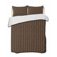 thumbnail image 2 of Dark Brown Rattan Twin Size Down Alternative Comforter, Lightweight Comforter Quilt Bedding Set with Pillow Shams Vintage Abstract Wicker Texture All Seasons Bed Comforter Duvet Insert 68"x86", 2 of 7