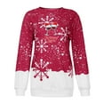 thumbnail image 4 of PVCS Femmes Col Rond Noël Manches Longues Hauts Blouse Chandail Chandail en Molleton, 4 of 5