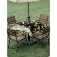 thumbnail image 3 of Outdoor Tablecloth with Umbrella Hole and Zipper, Black Yellow Christmas Balls Square Table Cloth 60x60 Inch Waterproof Tablecloth, Xmas Snowflake Picnic Table Cover for Patio Camping, 3 of 7