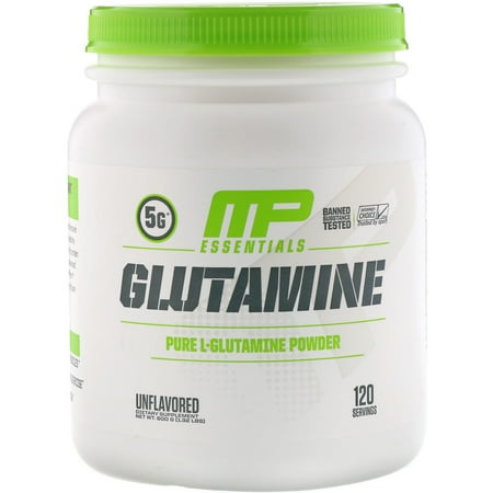 Essentials, Glutamine, Unflavored, 1.32 lbs (600 g), MusclePharm