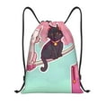 thumbnail image 1 of Xecao Cats On Broomstick Pattern Sports Drawstring Backpack - String Swim Gym Bag with Wet Proof Pocket for Women&Men-Medium, 1 of 6
