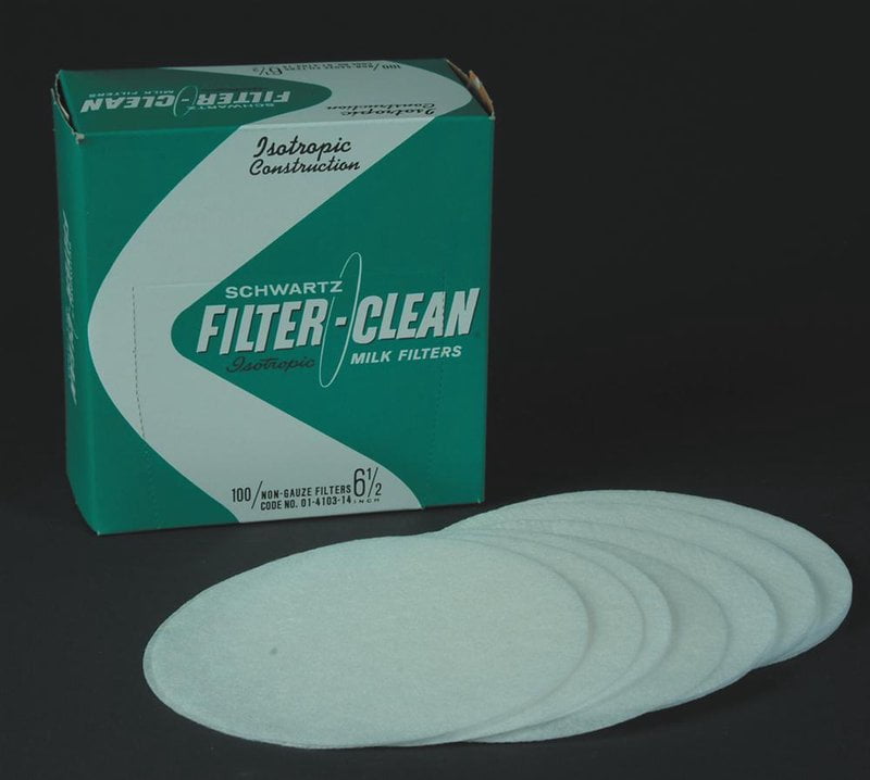 Schwartz Filter Disks 6.5/" 100 Count Box Non-Gauze Milk Filters
