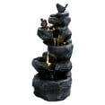 thumbnail image 4 of Anvazise 5-Tiers Cascading Rock Water Fountain, Outdoor Water Fountain with LED Light,Outside Patio Water Features Fountain,Garden Waterfall Decor for Patio,Backyard,Porch and Home Art Decor (Black), 4 of 13