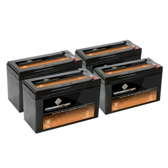 Chrome Battery 12V (12 Volts) 7.6Ah SLA Battery replaces Lc-r127r2p Ub1270 Pc1270 Ps1270f1 Jc1260 (4 Pack)