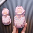thumbnail image 2 of Girls Fisherman Sandals Light up Shoes Cute Bow Flat Summer Dress Shoes Comfy Lightweight Walking Shoes Pink 5.5 Infant, 2 of 6