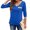 Blue, variant on Langwyqu Slim Fit Women Long Sleeved V-Neck Shirt Tops