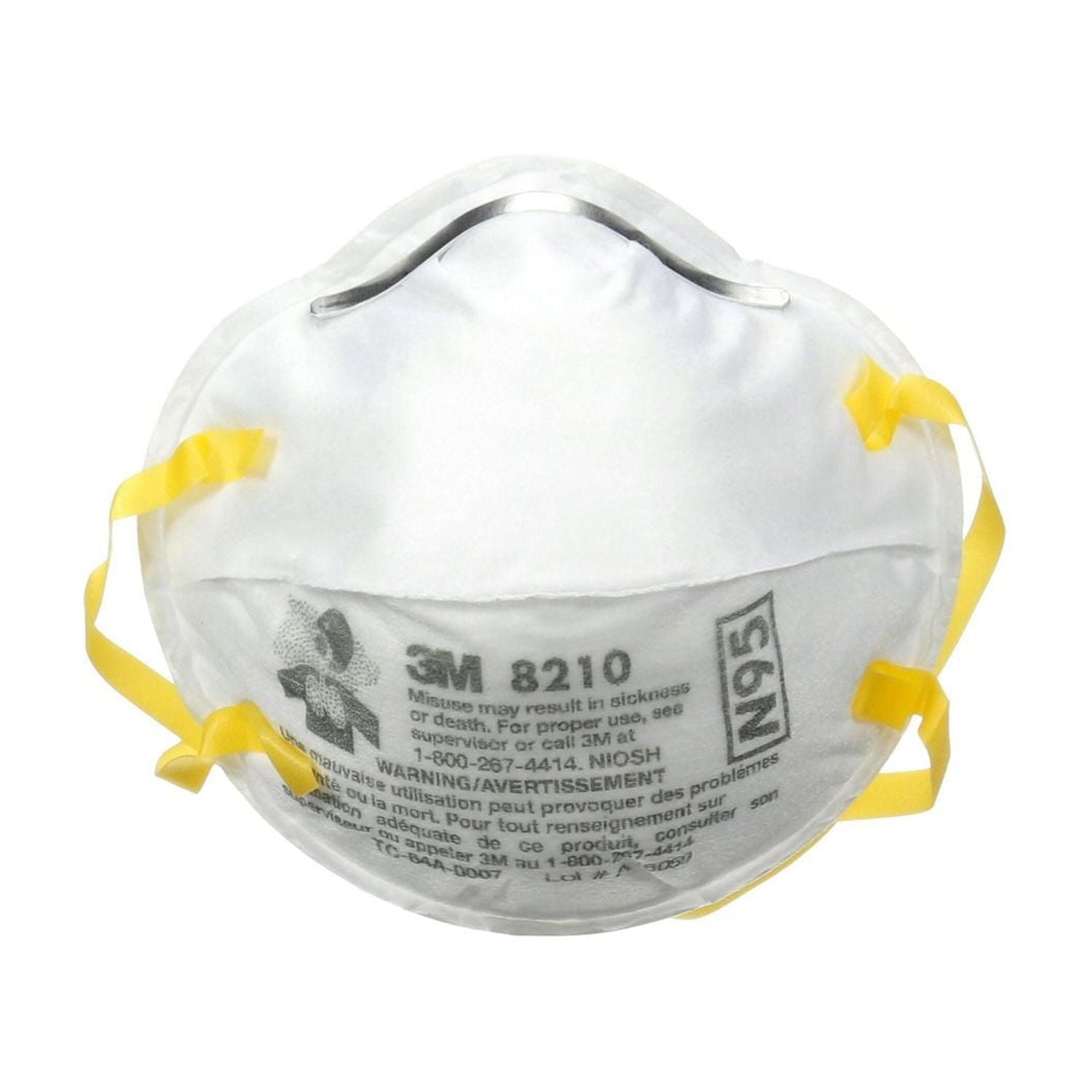 Appareil de protection respiratoire de grand rendement 8210P2-DC 3M(MC), préparation avant la peinture, N95, 2/paquet Appareil de protection