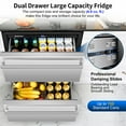 thumbnail image 2 of Nipus 24 Inch Double Drawer Beverage Refrigerator,180 Cans,Wine Beer Cooler Under Counter,2 Grid Organizer,for Indoor or Outdoor,Silver, 2 of 17