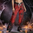 thumbnail image 6 of QWKLEAJ Halloween Pajama Pants Women Loose Fit Elastic Waist Lounge Pants Holiday Party Sleepwear Casual Home Trousers Pumpkin Cat Print Long Bottoms Comfy Nightwear, 6 of 6