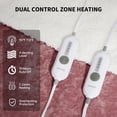thumbnail image 3 of Bingirl Queen-Size Electric Velvet Soft Heated Blanket with Dual Controls, 4 Heat Settings, 10H Auto-Off, Machine Washable, ETL Certified, 84x90 Inch, Pink, 3 of 8
