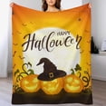 thumbnail image 2 of Mantas de vellón con calabazas naranjas de Halloween, manta de franela suave y acogedora para adultos, manta difusa ligera y lavable, regalo para niñas y niños de 50 x 60 pulgadas, 2 of 6
