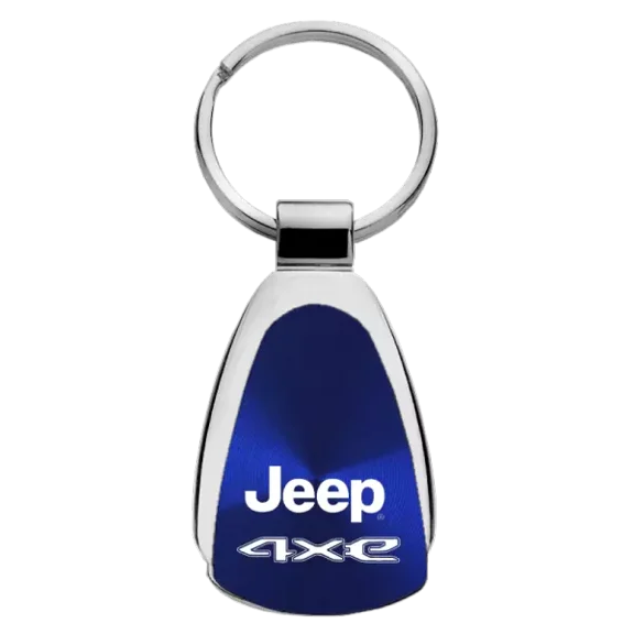 Jeep 4xe Logo Metal Teardrop Key Chain Fob Ring Official Licensed