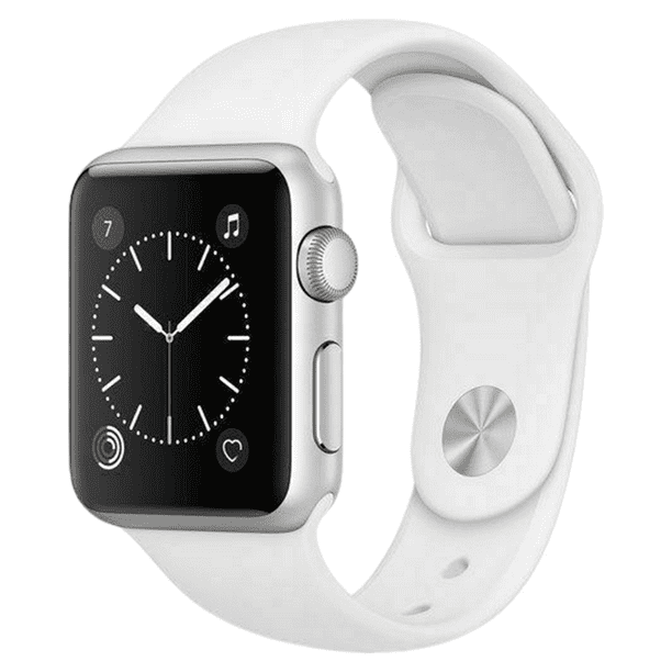 apple watch 42mm silver aluminum case with white sport band
