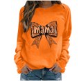 thumbnail image 1 of Xuyuer Women's Printed Long Sleeve Round Neck Casual Hoodless Sweatshirt, Comfortable Pullover Top for Mother's Day Gifts, Family Events and Relaxed Everyday Wear, 1 of 6