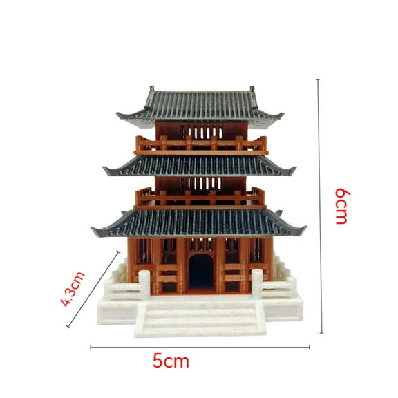 QIDITONG Miniature Pagoda Statue Japanese Pavilion Figurine Mini Pavilion Tower Fairy Garden Ornament for Aquarium Zen Garden Micro Landscape Accessories