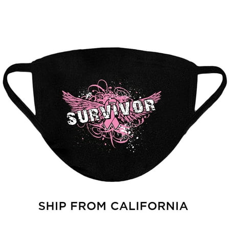 Survivor Face Mask Cancer Awareness Adult Prints Washable Reusable Face Mask Cloth Face Mask Nose and Mouth Mask 3 Layered Breathable Facial Cover Adult Protection Survivor Face Mask