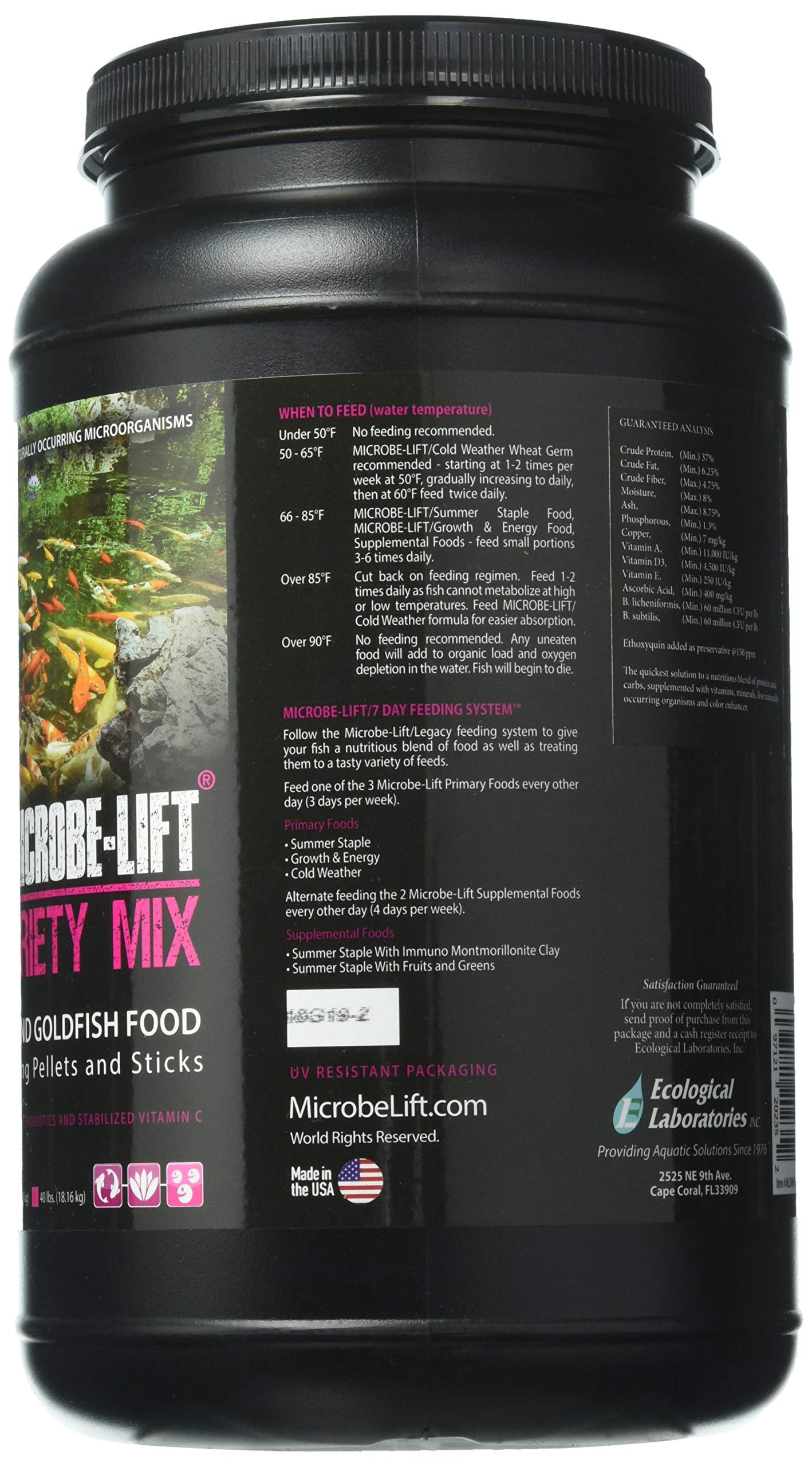 Microbe-Lift MLLVMMD 4 oz Variety Mix Floating Koi & Goldfish Food, 2 lbs