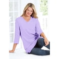 thumbnail image 6 of Woman Within Plus Size Perfect Three-Quarter Sleeve V-Neck Tunic, 6 of 6