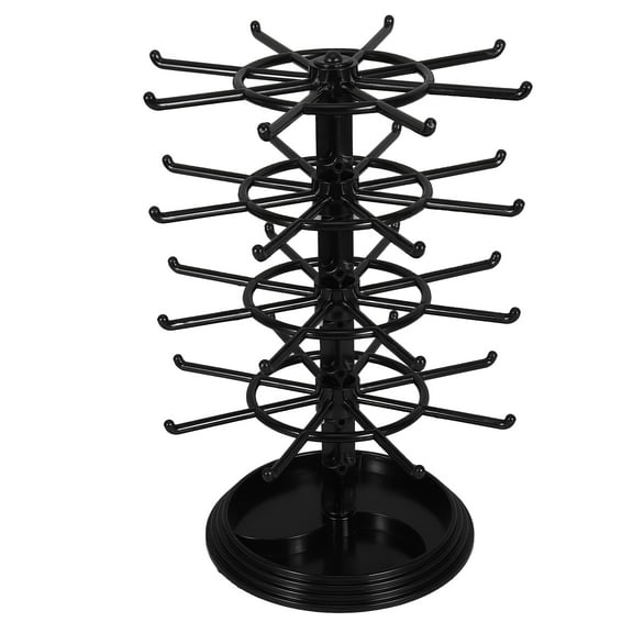 COMPUKAS Jewelry Tree for Girls Two-Tier Necklace Holder Black Plastic Multilayer Organization for Women 1 Set