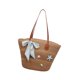 thumbnail image 4 of Bolso de mano tejido para mujer, cómodo, informal, portátil, bolso de hombro para cumpleaños Caqui, 4 of 9
