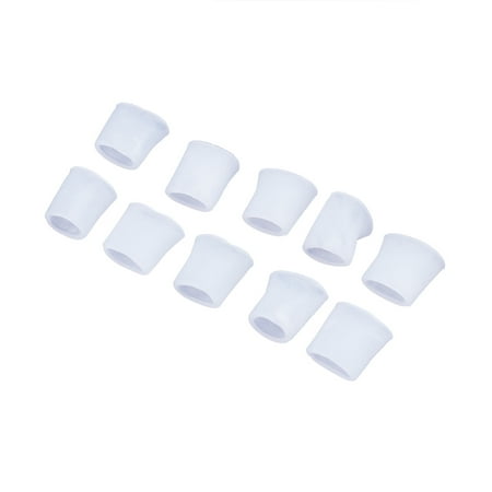 5 Pairs of Gel Toe Protector Corn Toe Seperator Toe Relief Sleeves for Little Toe (White Open