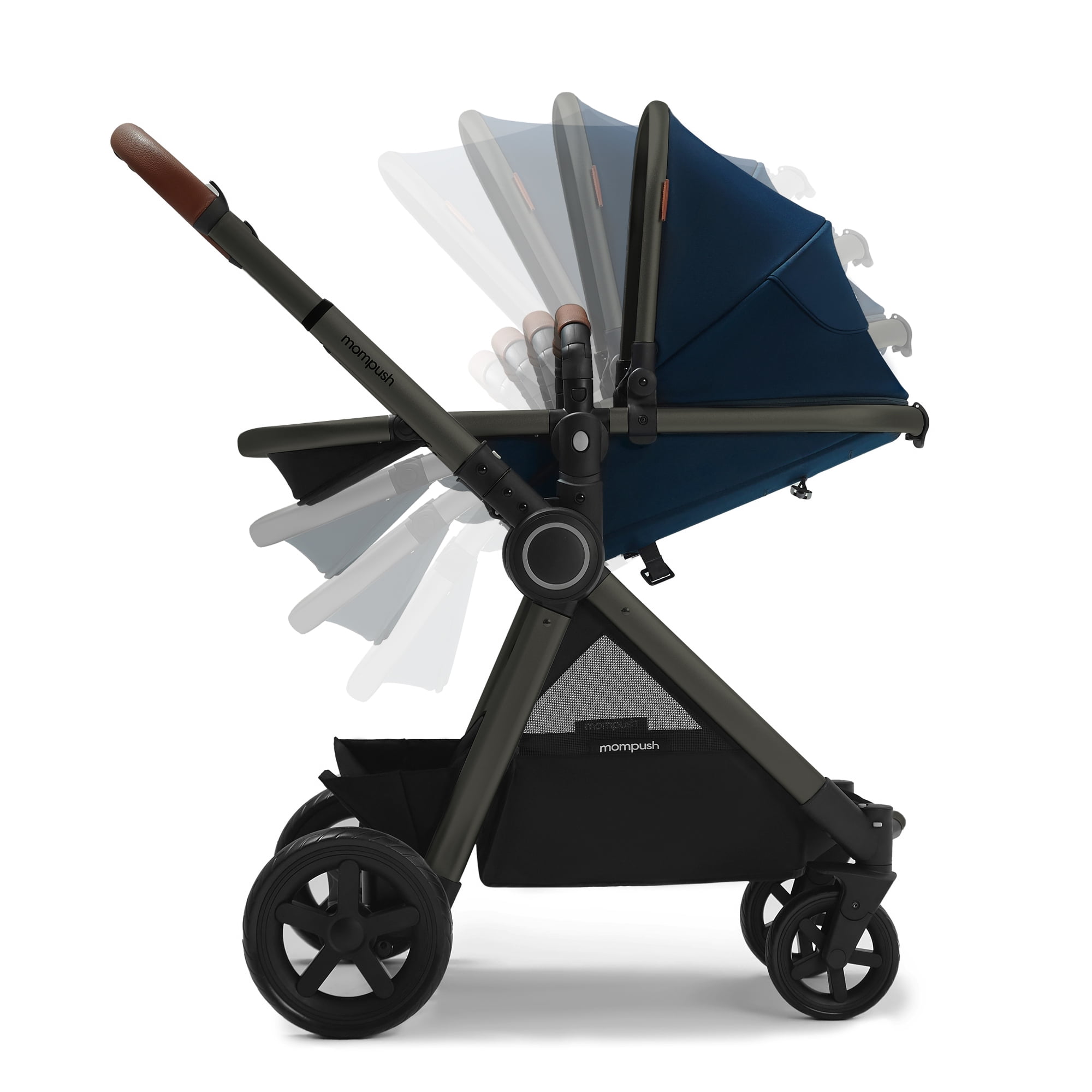 Mompush Ultimate2 Baby Stroller with Reversible Seat and Telescopic Handle, Navy, 25LB, Unisex